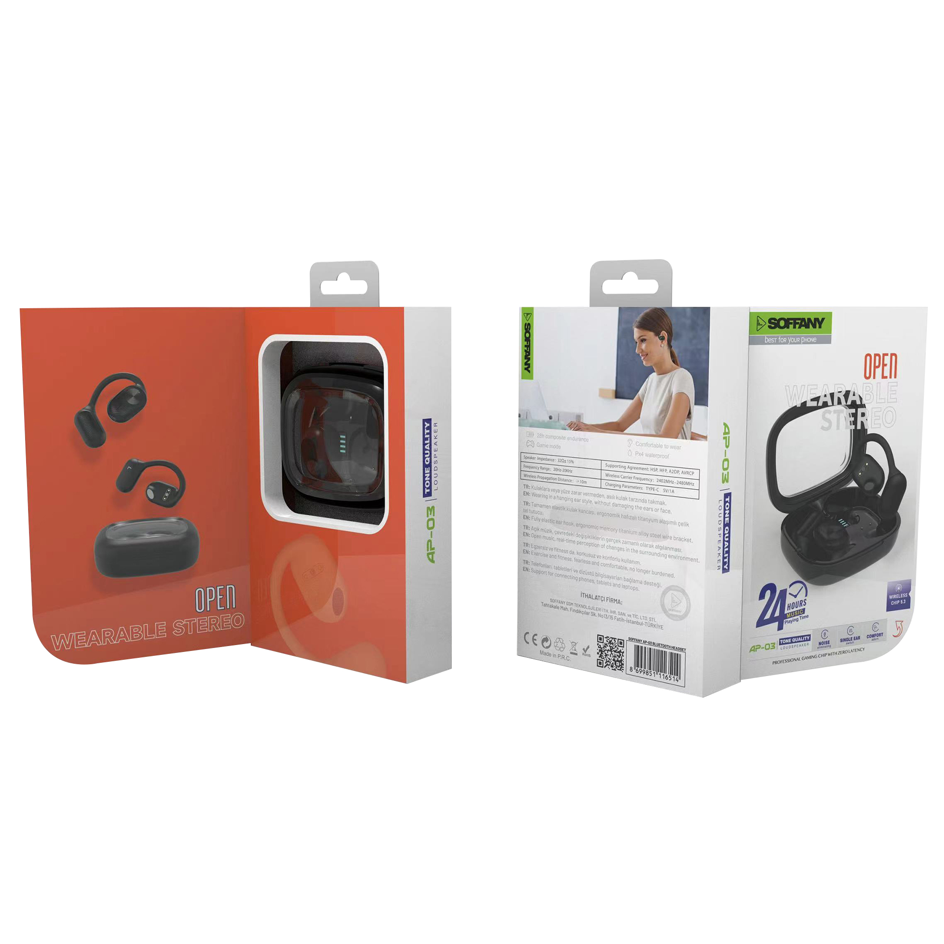 Soffany AP-03 Bluetooth Kulaklık Siyah