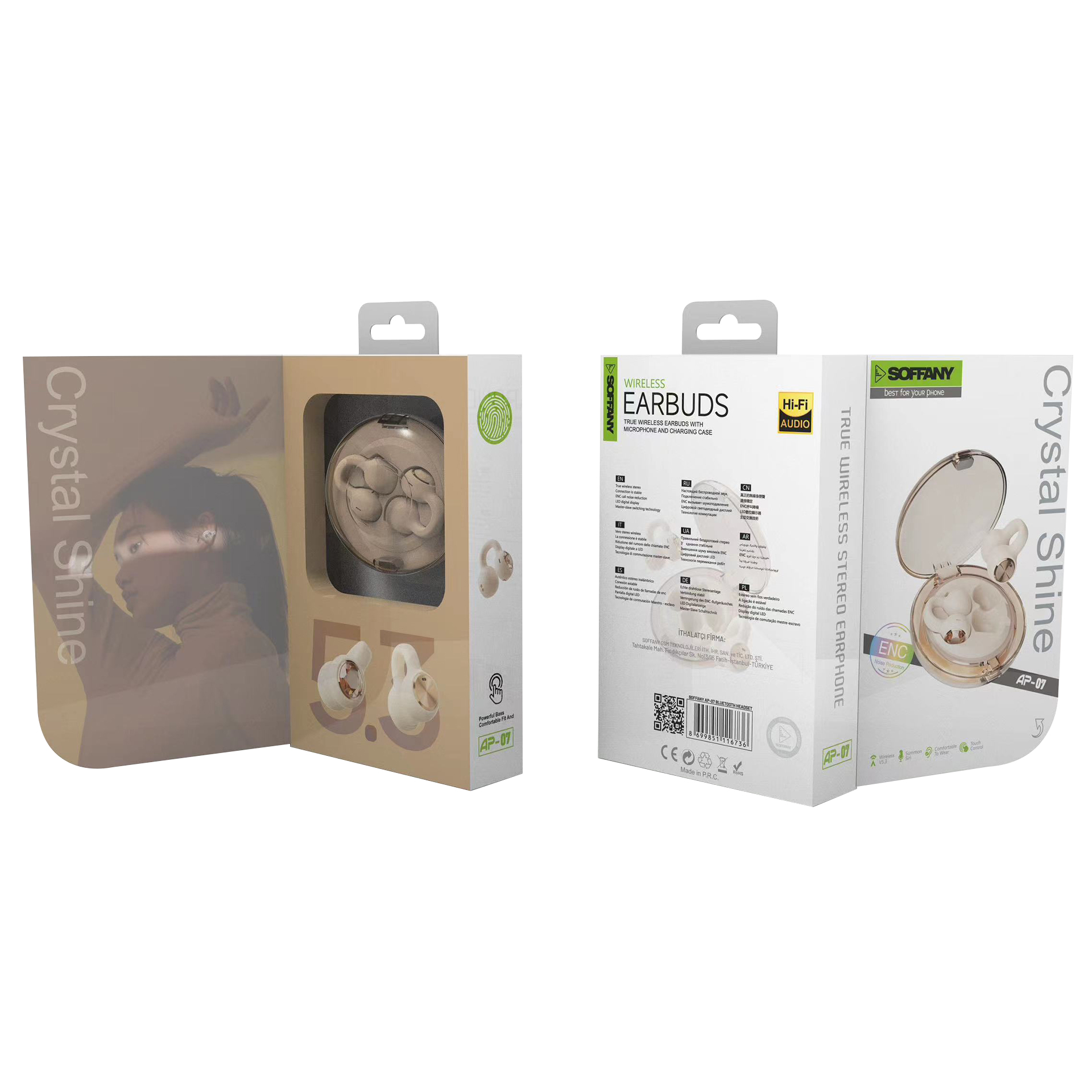 Soffany AP-07 Bluetooth Kulaklık Krem