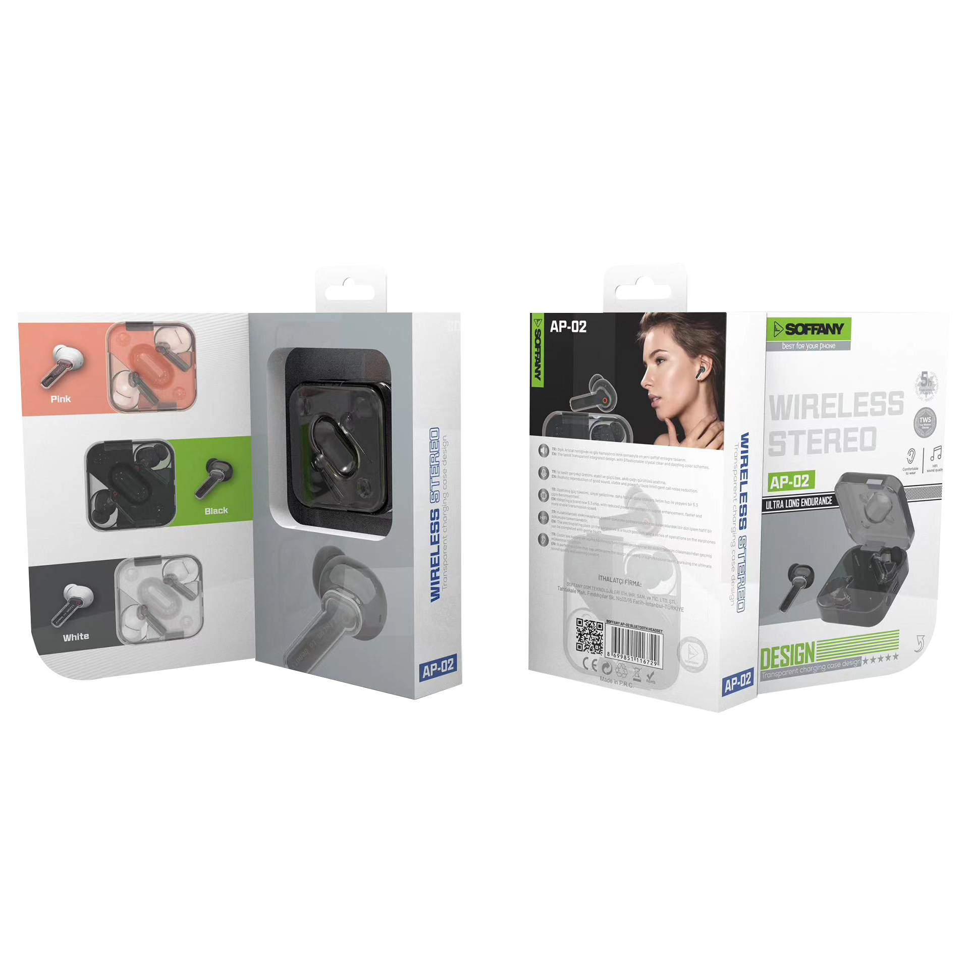 Soffany AP-02 Bluetooth Kulaklık Siyah
