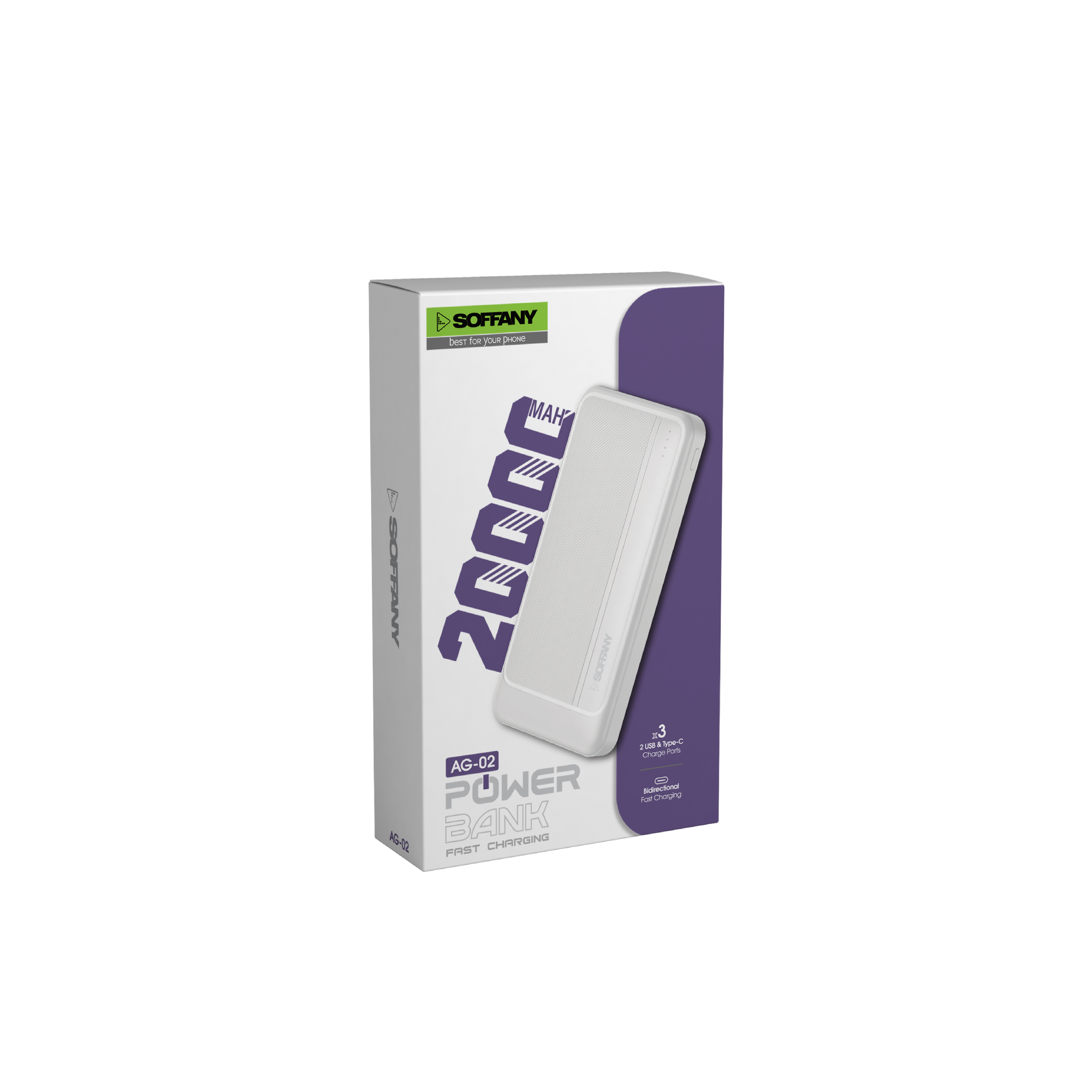 Soffany AG-02 20.000mAh Powerbank Beyaz