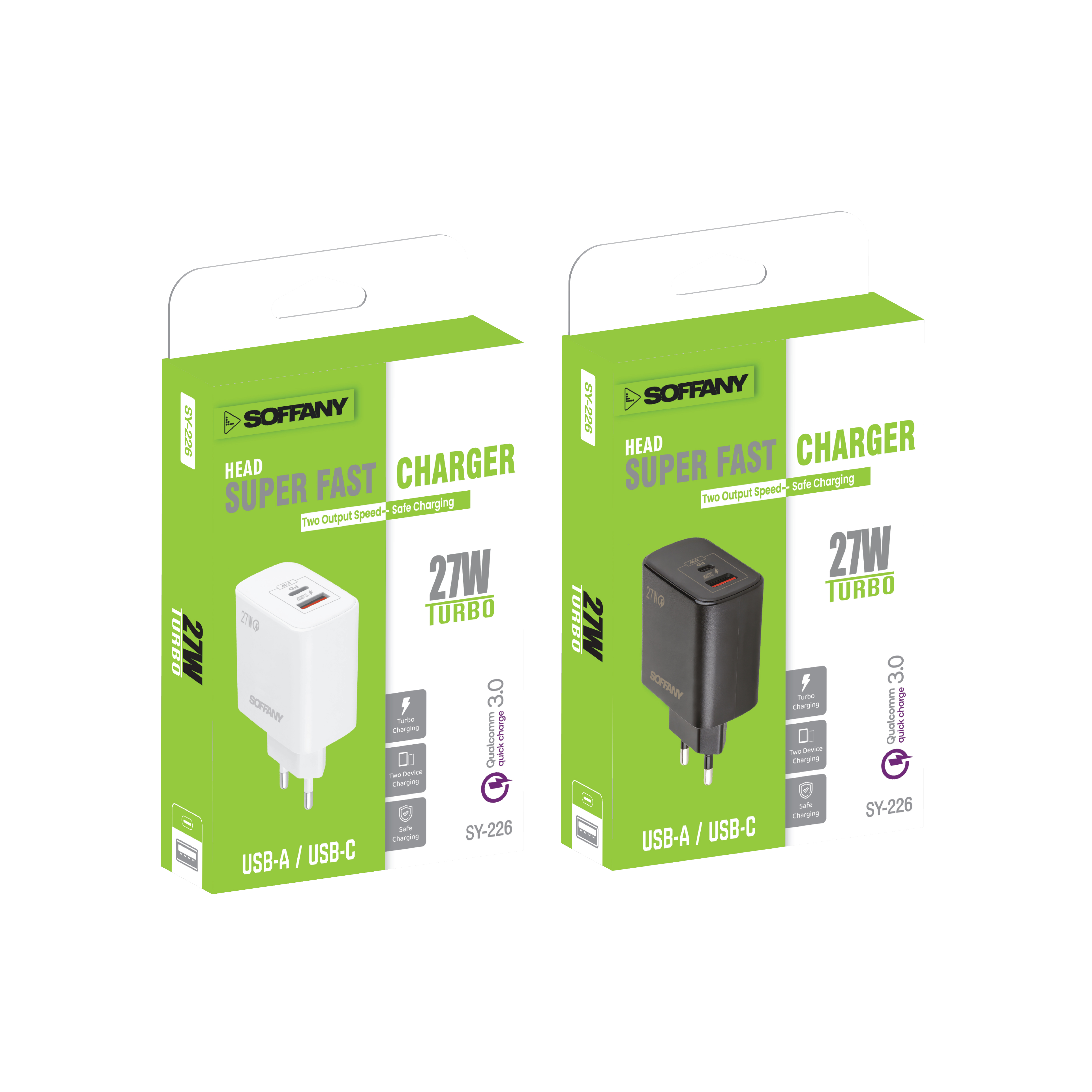 Soffany SY-226 USB-A+USB-C SUPER FAST Şarj Başlığı 